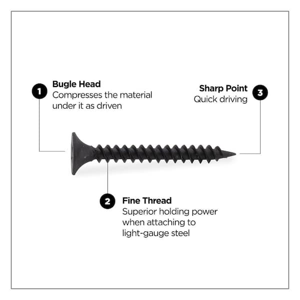 #6 1-1/4 in. ProFit Phillips Bugle-Head Fine Thread Drywall Screws (8000-Pack)