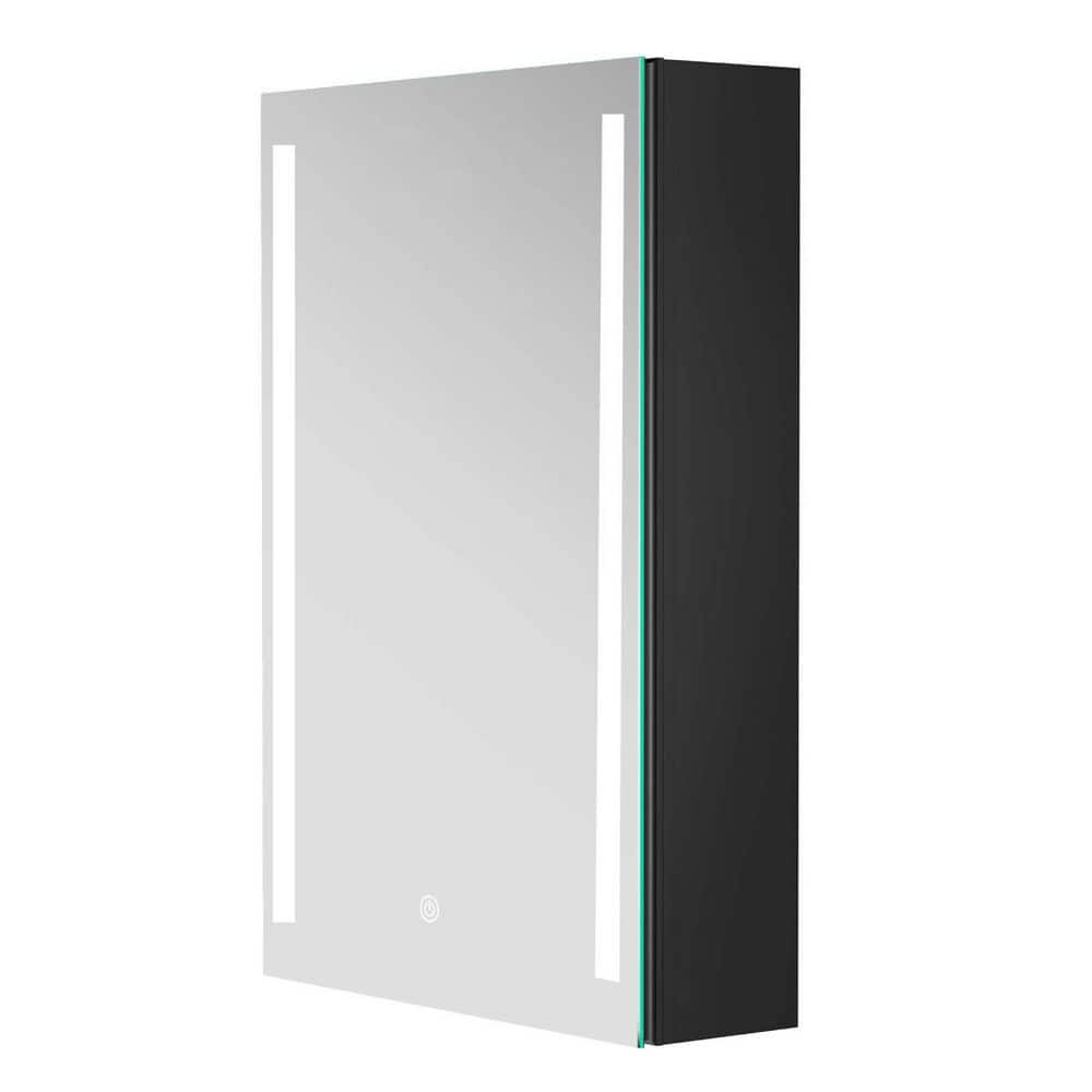20 in. W x 30 in. H Black Rectangle Aluminum Recessed or Surface Mount Medi