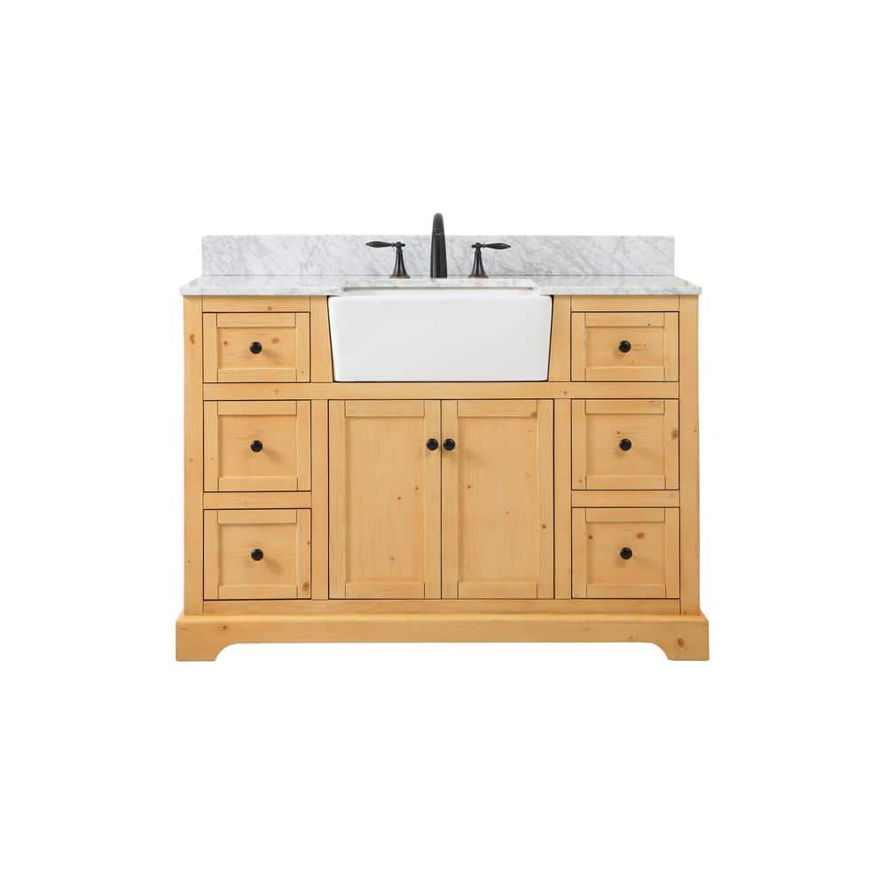 Timeless Home 48 in. W x 22 in. D x 34.75 in. H Bath Vanity in Natural Wood