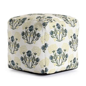 Gordes Yellow 18 in. x 18 in. x 18 in. Multicolor Pouf
