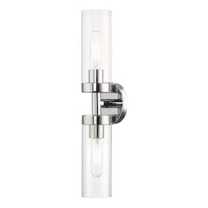 Hastings 19.25 in. 2-Light Polished Chrome ADA Vanity Light with Clear Glass