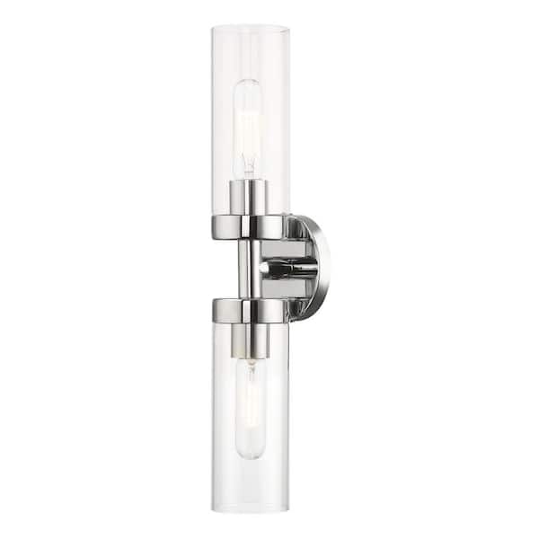 AVIANCE LIGHTING Hastings 19.25 in. 2-Light Polished Chrome ADA Vanity Light with Clear Glass