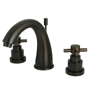Elinvar 8 in. Widespread 2-Handle Bathroom Faucets with Brass Pop-Up iin Oil Rubbed Bronze