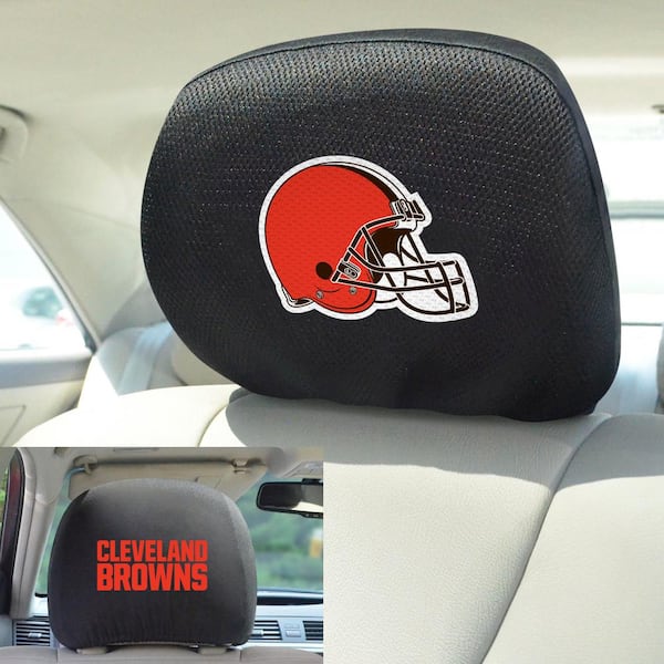 FANMATS NFL Cleveland Browns Black Embroidered Head Rest Cover Set  (2-Piece) 12495 - The Home Depot