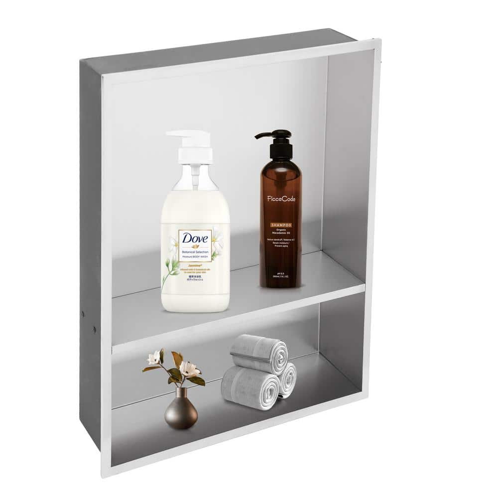 Logmey 17 in. W x 21 in. H x 4 in. D Recessed Bathroom Shower Niche in ...