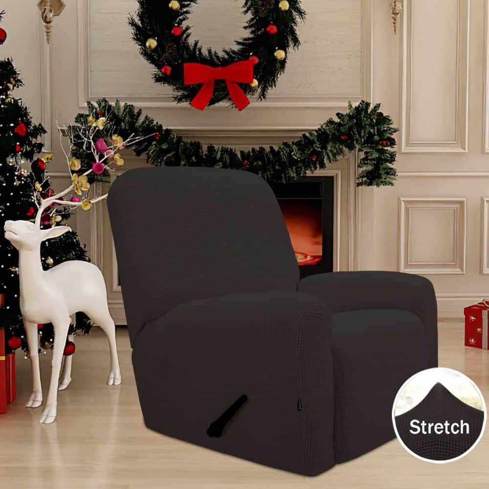Chocolate Stretch Polyester Recliner Slipcover, 4-Piece Sofa Cover Furniture Protector with Elastic Bottom, Large price history on PriceWatchPro