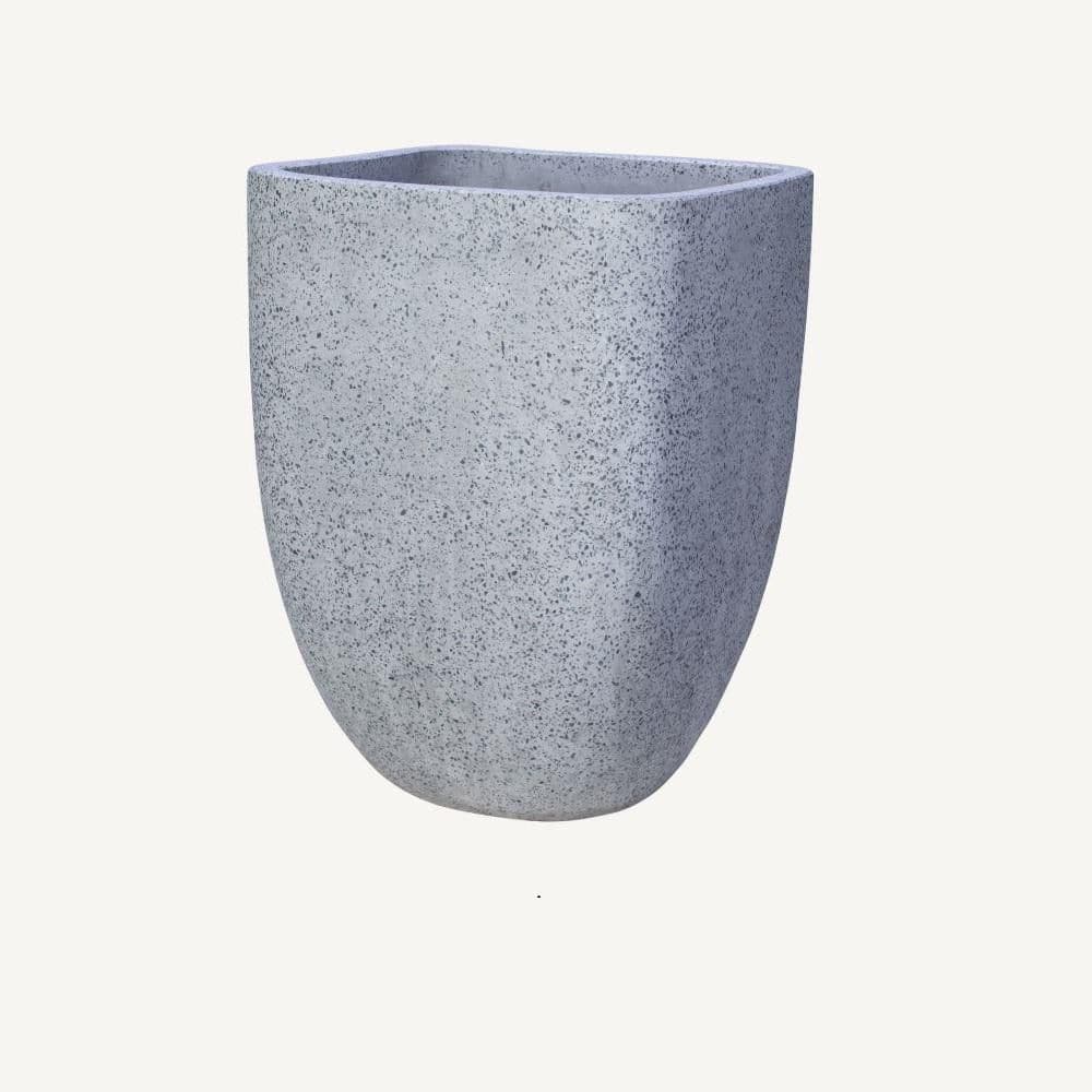 95 qt. Tall Landa Square Grey Terrazzo Fiberstone Indoor/Outdoor ...
