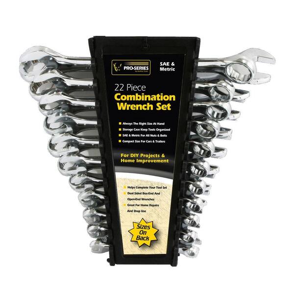 PRO-SERIES Combination Wrench Set (22-Piece)