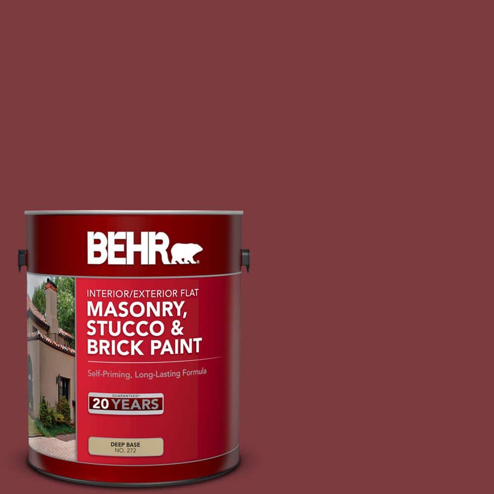 ironi gårdsplads konjugat BEHR 1 gal. #PFC-02 Brick Red Flat Interior/Exterior Masonry, Stucco and Brick  Paint 27201 - The Home Depot