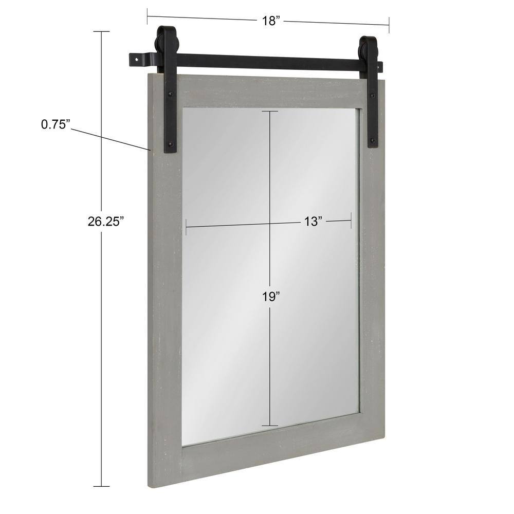Cates Rustic Gray Wood Framed Full-Length Barn Door Mirror