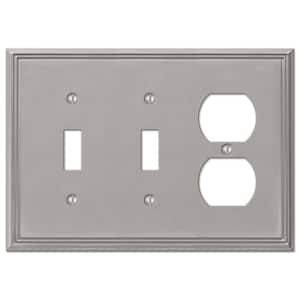 Rhodes 3 Gang 2-Toggle and 1-Duplex Metal Wall Plate - Brushed Nickel