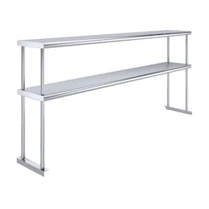 12 in. x 72 in. Stainless Steel Double Over Shelf for Kitchen Utility Table 2-Tier Over Shelf