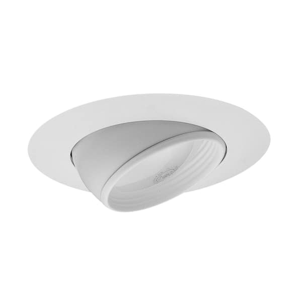 NICOR 6 in. White Recessed Eyeball with White Baffle Trim