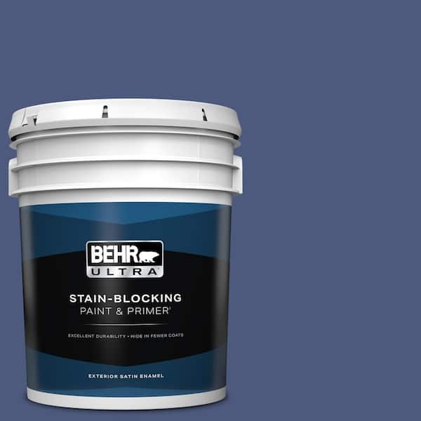 BEHR ULTRA 5 gal. #BIC-37 Dark Iris Satin Enamel Exterior Paint & Primer