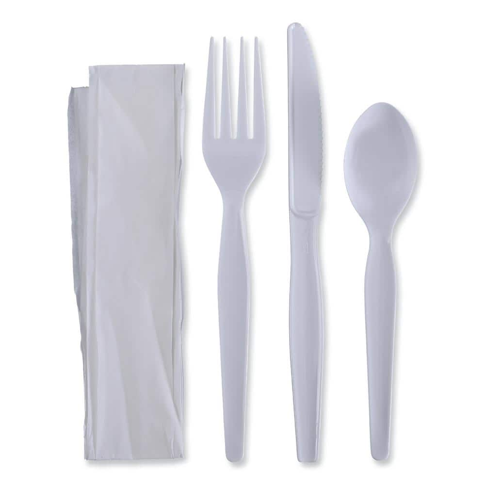 Boardwalk White Heavyweight Disposable Polystyrene Utensils, 4Piece