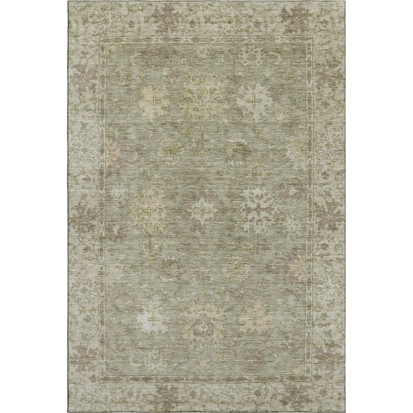 Mayfield Premium Machine Washable Abstract AMF2051 Sage 10 ft. x 14 ft. Area Rug