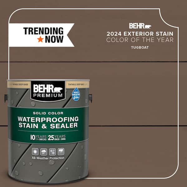 BEHR PREMIUM 1 gal. #SC-141 Tugboat Solid Color Waterproofing Exterior Wood Stain and Sealer