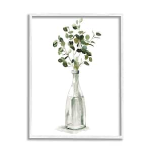 Eucalyptus Herbs Bottle Vase Design by Carol Robinson Framed Nature Art Print 14 in. x 11 in.