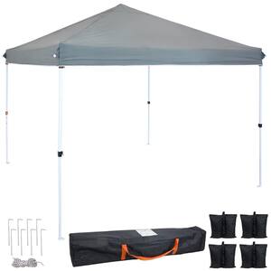 12 ft. x 12 ft. Gray Standard Pop-Up Canopy with Bag/Sandbags