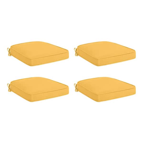 Hampton Bay 20 in. W x 20 in. D Cushionguard Universal Outdoor Seat Pad in Sunrise (Set of 4)