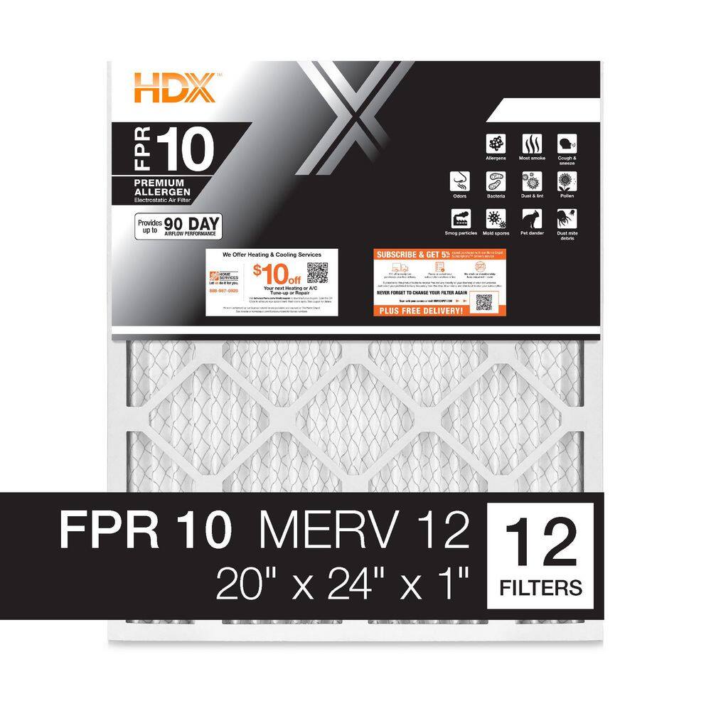 20 in. x 24 in. Premium Pleated Air Filter FPR 10, MERV 13 (12-Pack) price history on PriceWatchPro