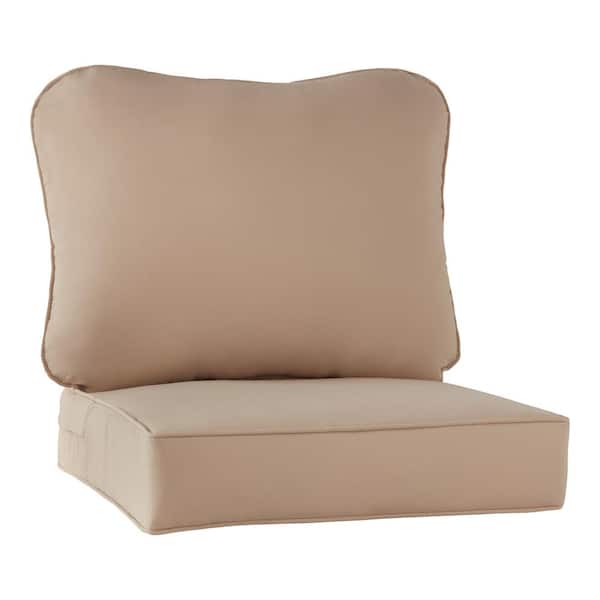 Greendale Home Fashions 24 in. x 24 in. 2-Piece Outdoor Deep Seat Lounge Chair Cushion in Stone