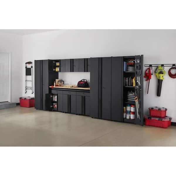 Regular Duty Welded 163.5 in. W x 75 in. H x 19.6 in. D 21-Gauge Steel 10-Piece Garage Storage System in Black