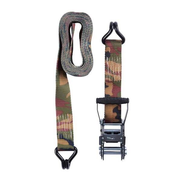 Keeper 2 in. x 16 ft. 3,333 lbs. Keeper J Hook Camo Ratchet Tie Down Strap  47370 - The Home Depot