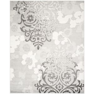 Adirondack Silver/Ivory 10 ft. x 14 ft. Floral Area Rug