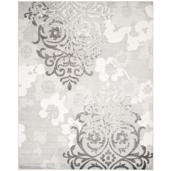 SAFAVIEH Adirondack Silver/Ivory 10 ft. x 14 ft. Floral Area Rug