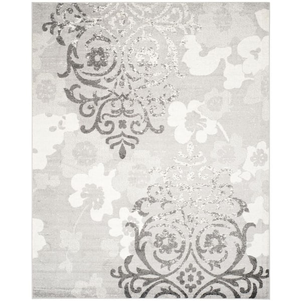 SAFAVIEH Adirondack Silver/Ivory 8 ft. x 10 ft. Floral Area Rug