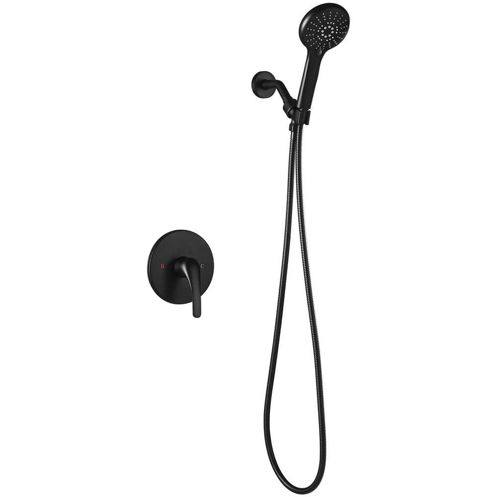 Single Handle 3 -Spray Shower Faucet 1.8 GPM with Pressure Balance in Matte