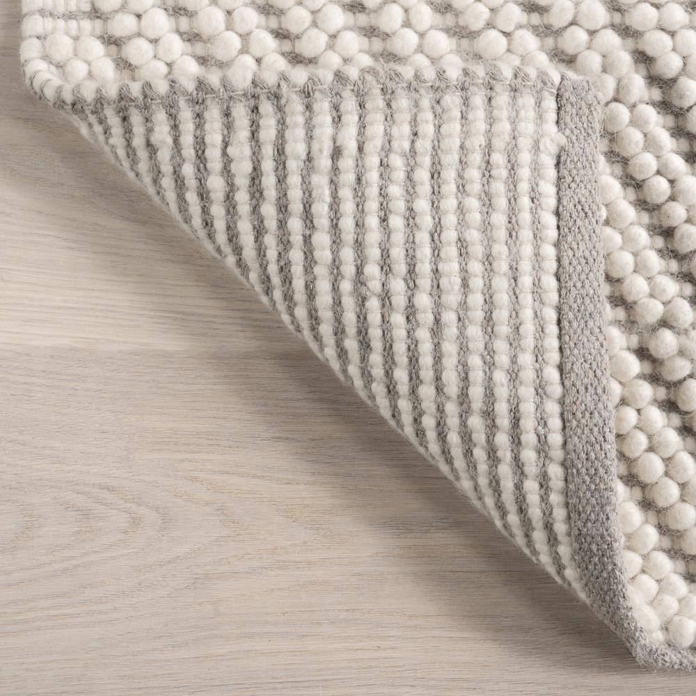 Ivory Geometric Wool 8' x 10' Rectangular Area Rug