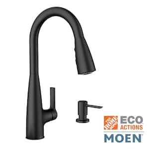 Haelyn Single-Handle Pull-Down Sprayer Kitchen Faucet with Reflex and Power Clean in Matte Black
