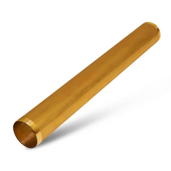 PLUMBFLEX 1-1/2 in. x 8 in. Brass Threaded Tube for Tubular Drain Applications, 22GA