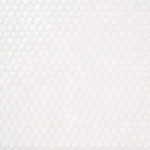 Ivy Hill Tile Contempo White Circles 4 in. x 0.31 in. Polished and Frosted Glass Mosaic Tile Sample