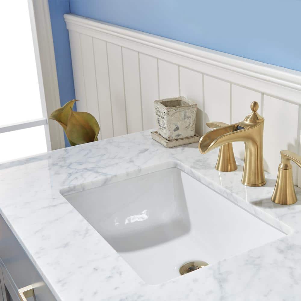 Gray 36" Single Vanity with Marble Countertop