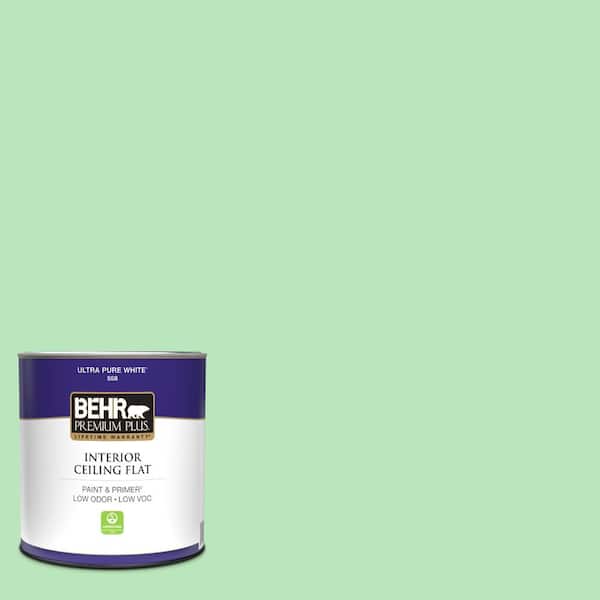 BEHR PREMIUM PLUS 1 qt. #P390-3 Mint Parfait Ceiling Flat Interior Paint