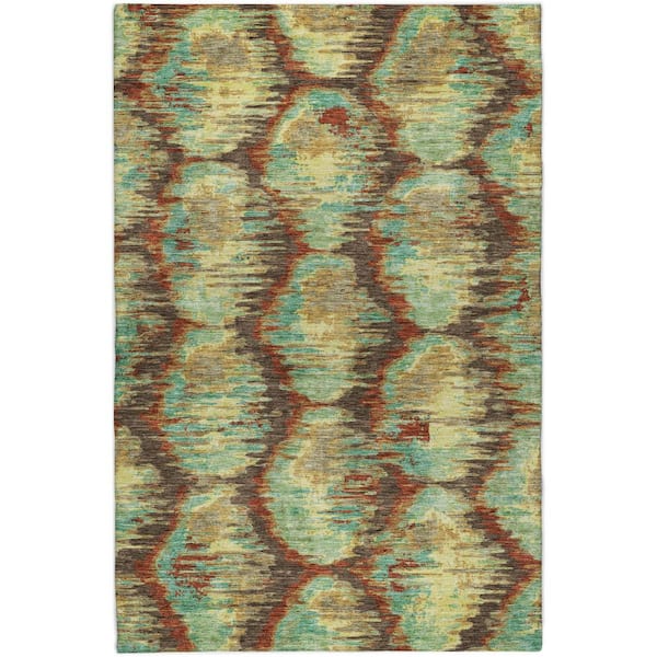 Dream Shag Premium Machine Washable Abstract ADS767 Fudge 9 ft. x 12 ft. Area Rug