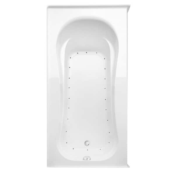 Aquatic Vecelli 72 in. Acrylic Air Bath Tub Left Drain Rectangular Alcove in White