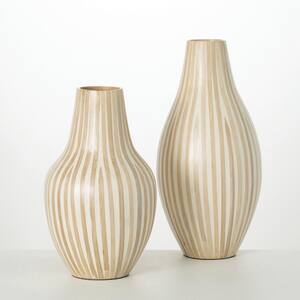 16.5" & 20.5" Bamboo Vase Set of 2, Brown