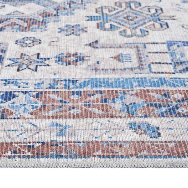 Alaska Beige/Red 9 ft. x 12 ft. Medallion Area Rug