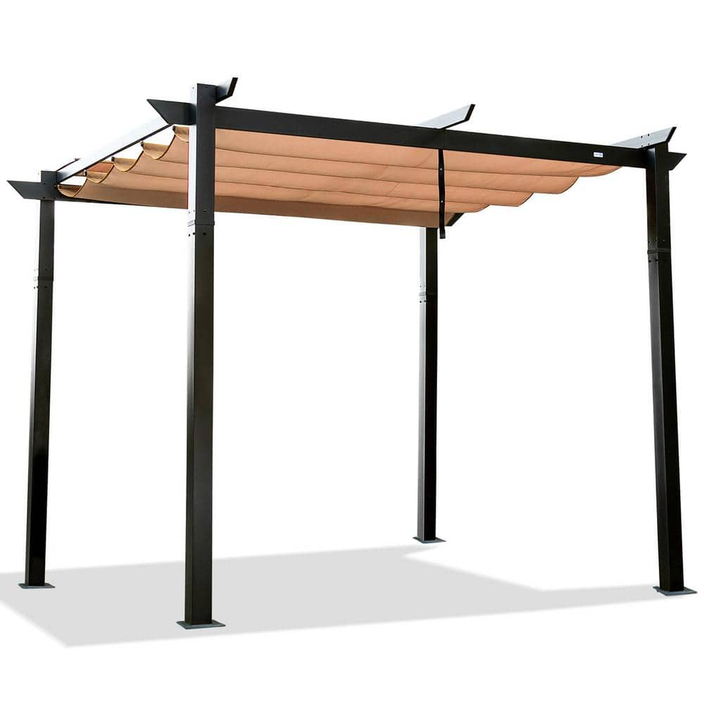 Toolcat 10 Ft. X 10 Ft. Dark Gray Aluminum Outdoor Patio Retractable 