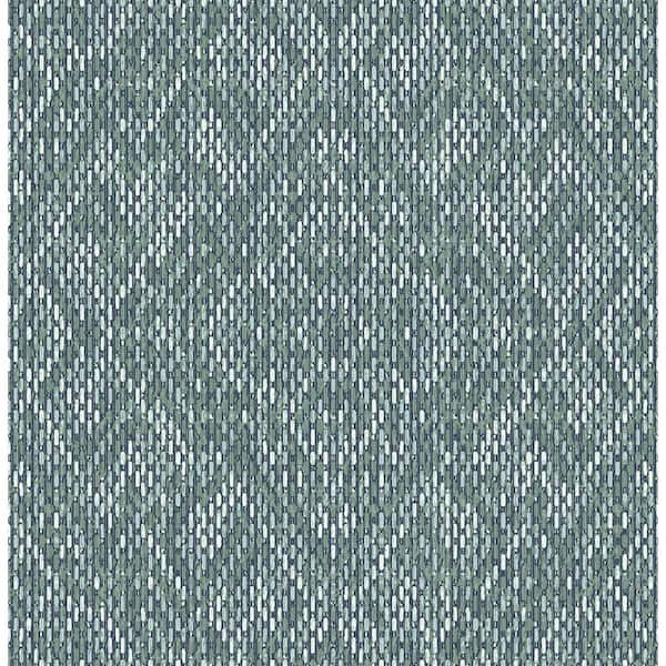 SCOTT LIVING Felix Teal Geometric Wallpaper Sample
