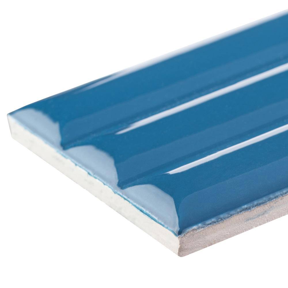 Galor-Nayim 3" x 12" Glossy Blue Ceramic Wall Tile
