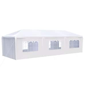 30 ft. x 10 ft. White Canopy Tent with 8 Removable Sidewalls