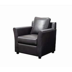 Beltram Dark Gray Leather Accent Arm Chair