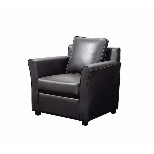 Furniture of America Beltram Dark Gray Leather Accent Arm Chair