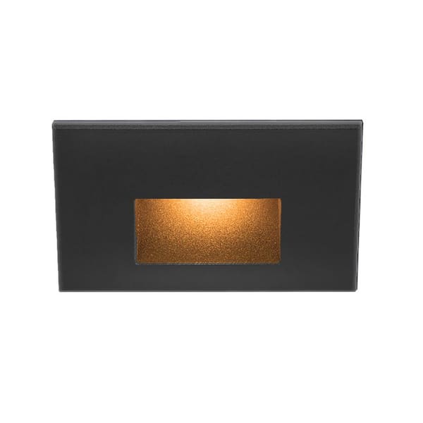 WAC Lighting Wall and Stair Light - 68 Lumens Line Voltage Black on Aluminum Alloy Integrated LED Hardwired - Amber