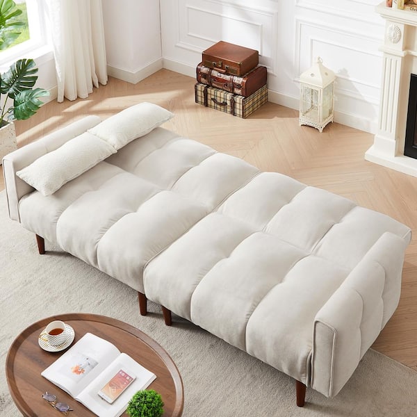 Single futon mattress - MATTEO - BLANC D'IVOIRE - beige / blue / gray